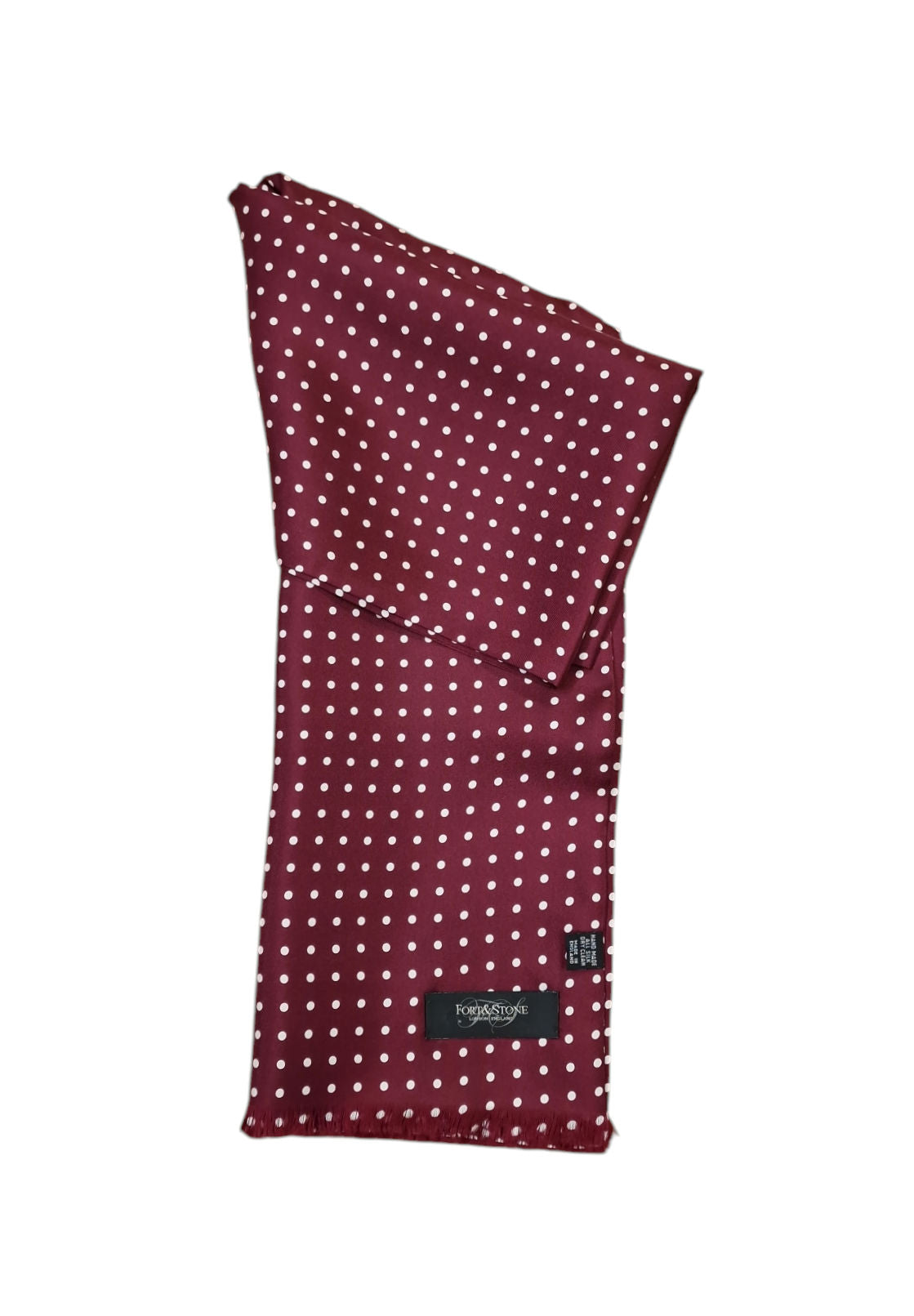 Pure Silk Full Length Scarf Polka Dot – Burgundy image 0