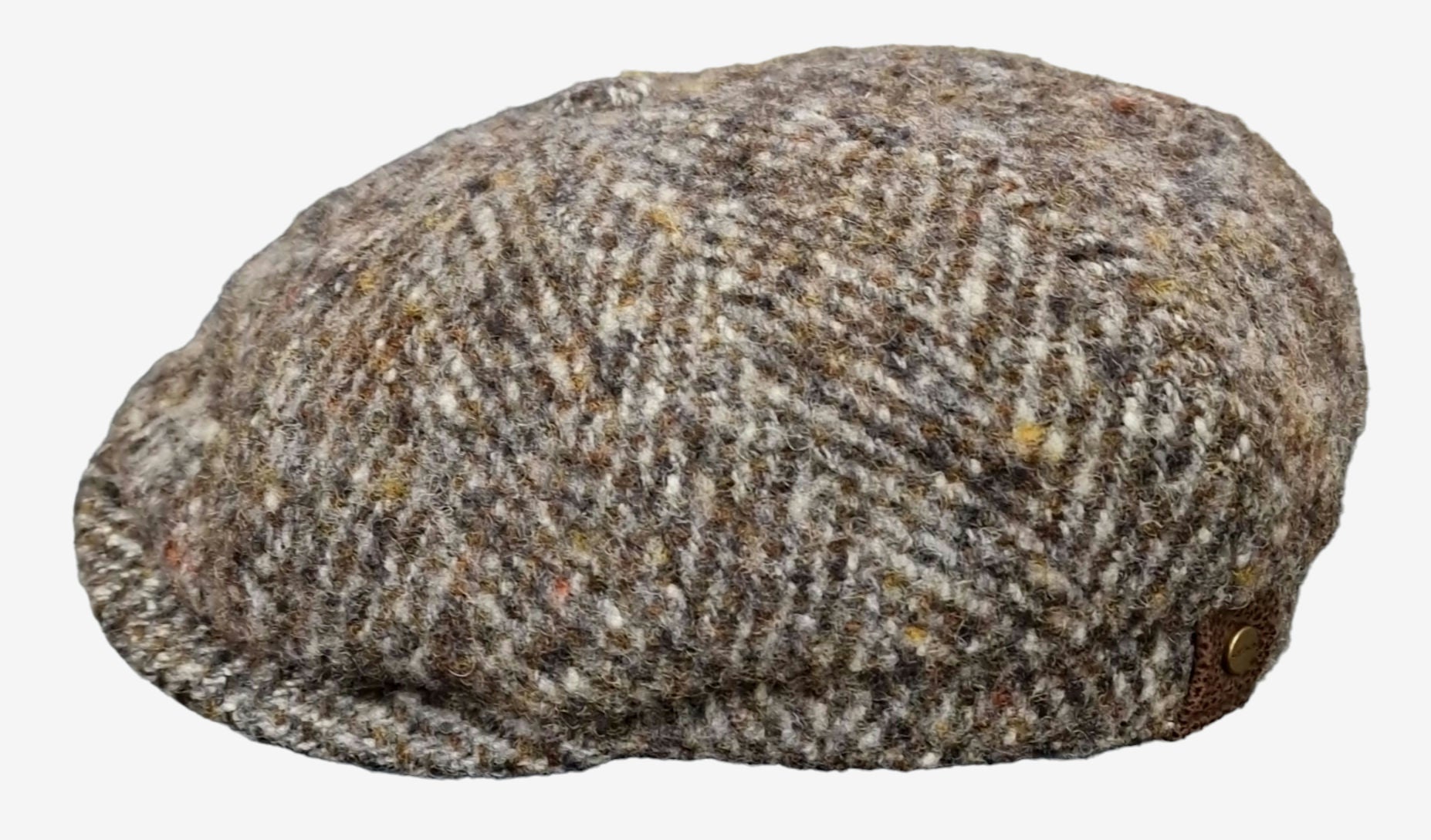 Stetson Hatteras Donegal Tweed Cap – Grey/Brown Herringbone image 2