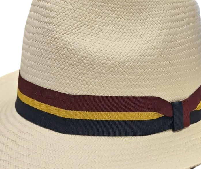 Failsworth Snap Brim Genuine Panama Hat - Navy Stripe image 3