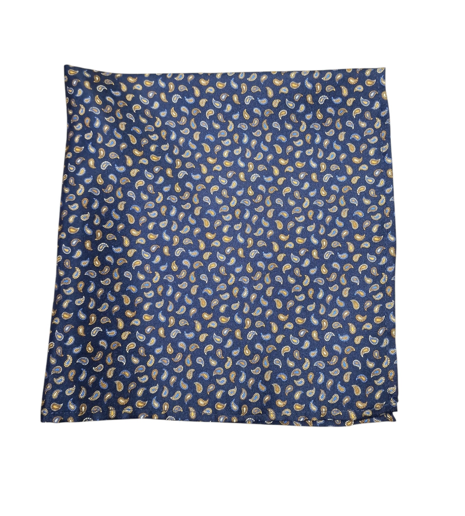 Pure Silk Paisley Hankie - Blue image 0