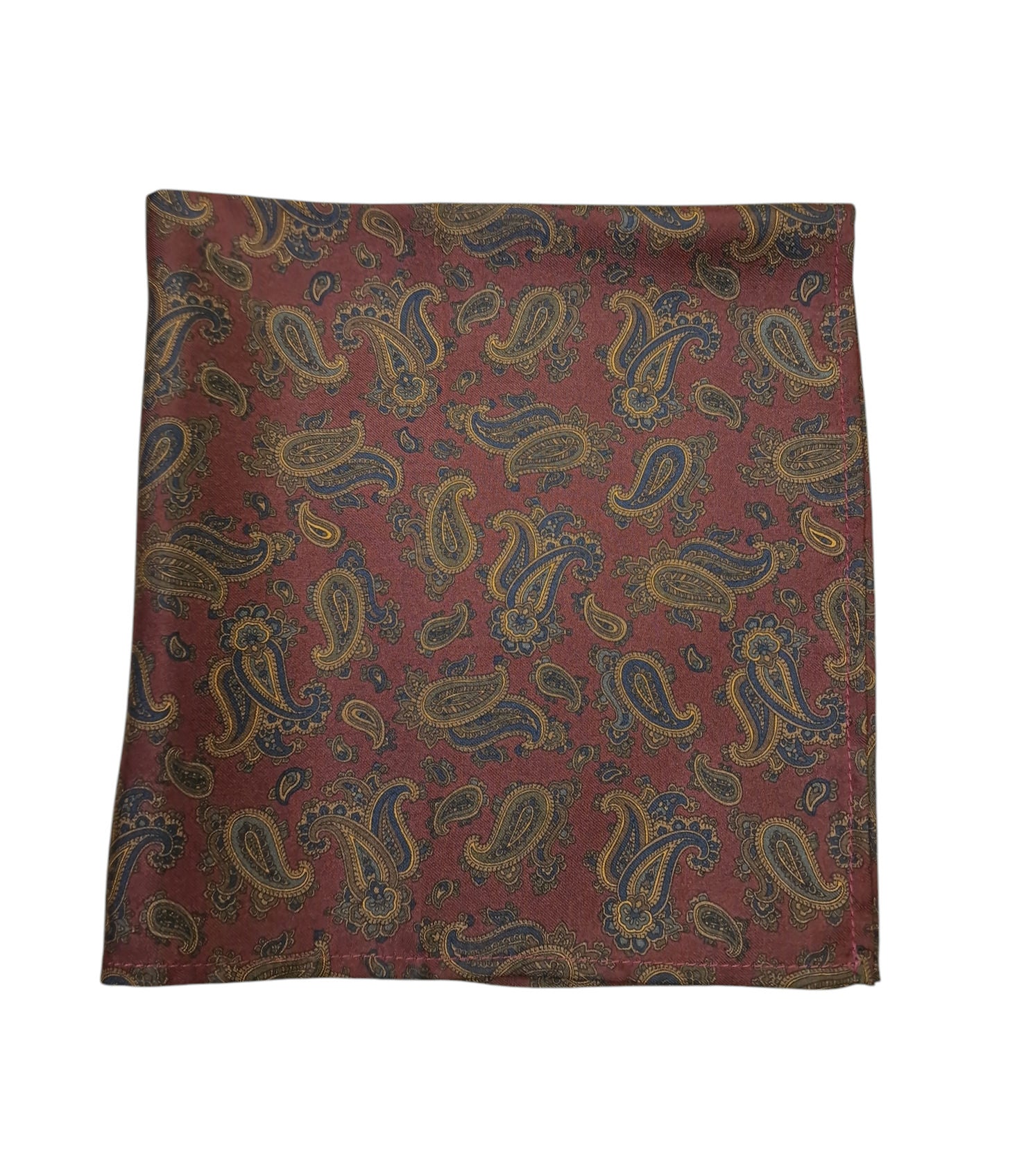 Pure Silk Paisley Hankie – Burgundy image 0