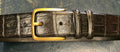 Dents Leather Croc Print Belt - Black image 0