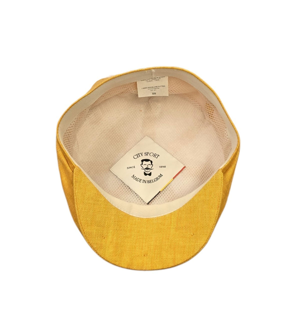 City Sport Fulham Urban Baker Boy Cap – Summer Gold Herringbone Linen image 1