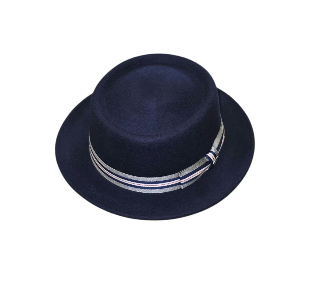 Bailey Klaxon Pork Pie Hat – Navy Blue Wool Felt image 0