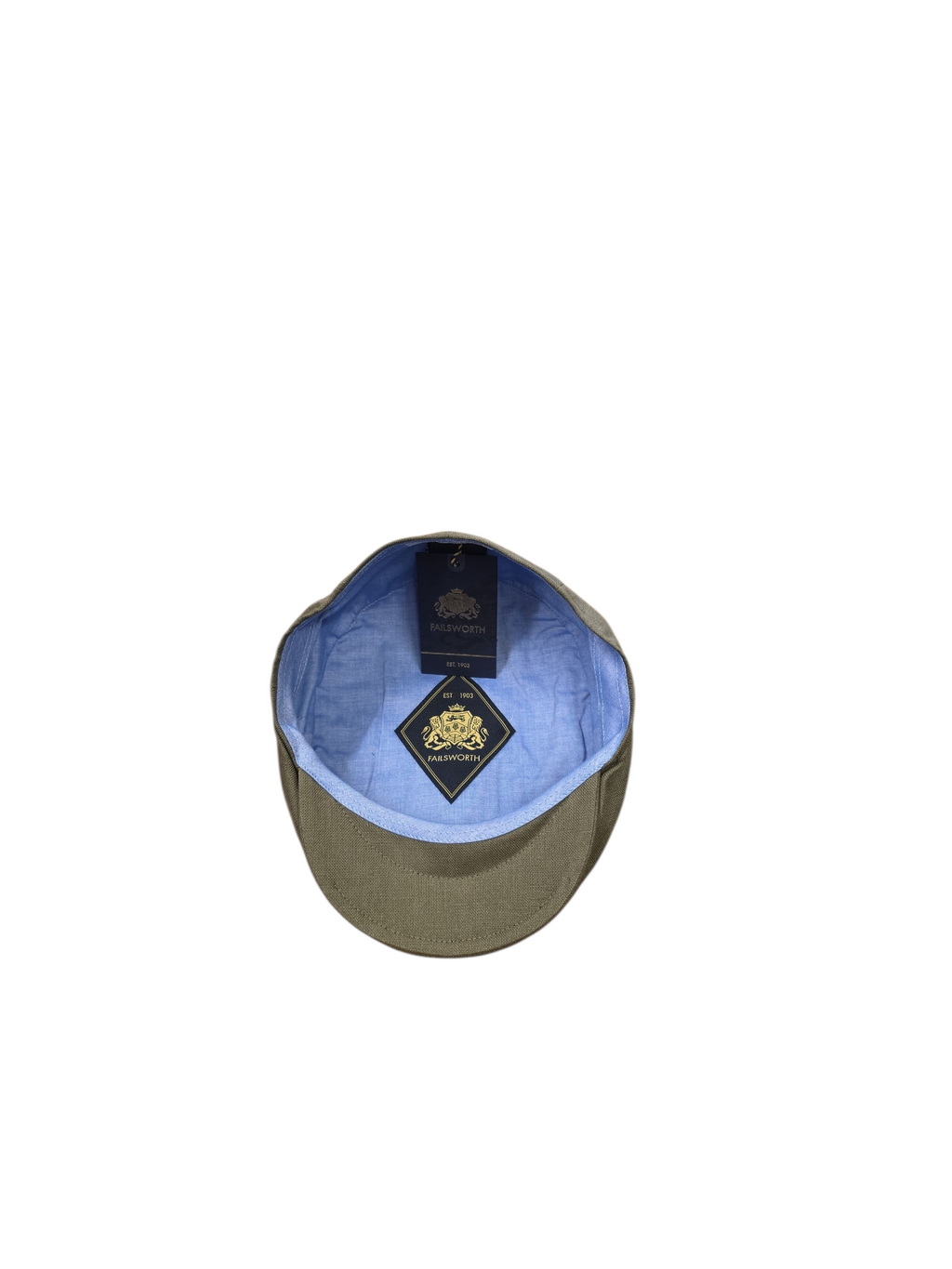 Failsworth Cheesecutter Linen Flat Cap - Khaki Green image 1