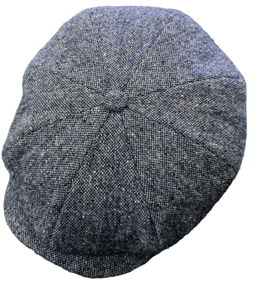 City Sport Fulham Urban Baker Boy Cap - Light Blue Salt n Pepper Donegal Tweed image 3