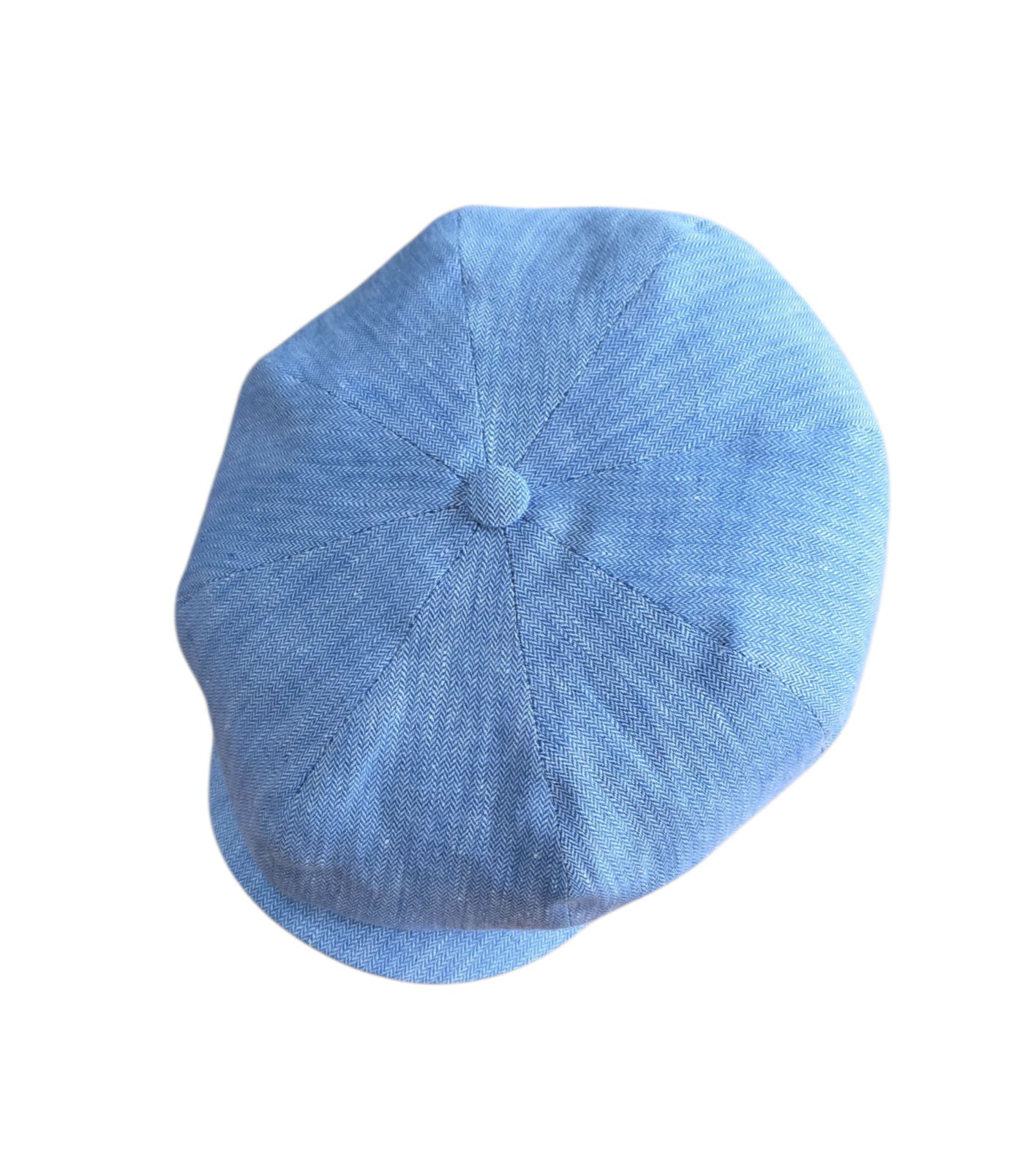 City Sport Fulham Urban Baker Boy Cap – Sky Blue Herringbone Linen image 0