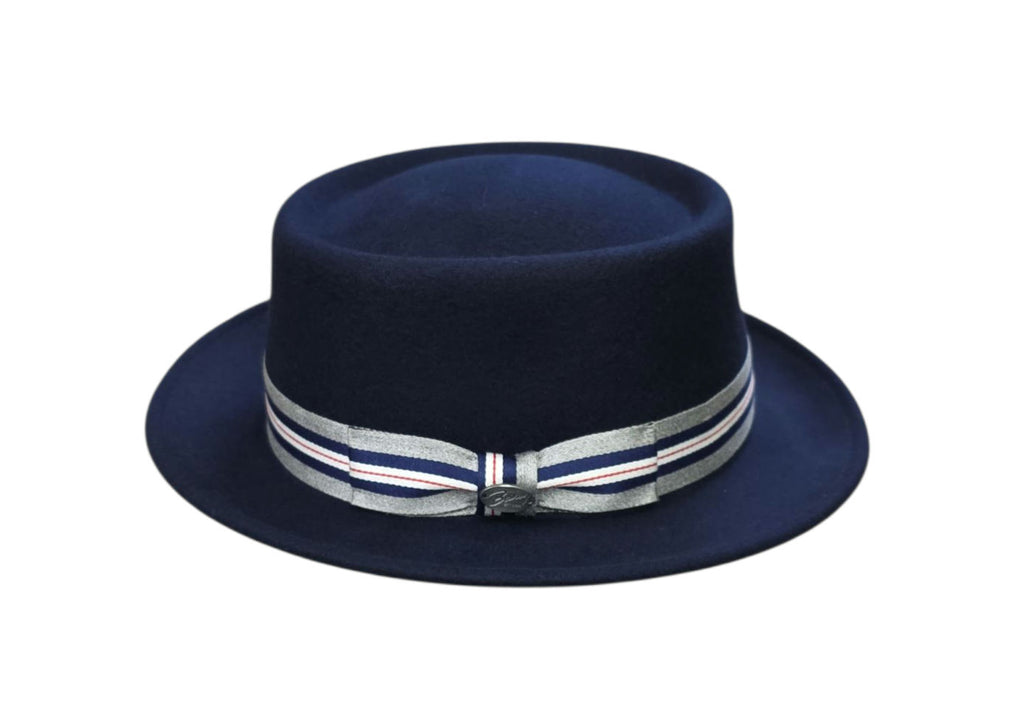 Bailey Klaxon Pork Pie Hat – Navy Blue Wool Felt image 2