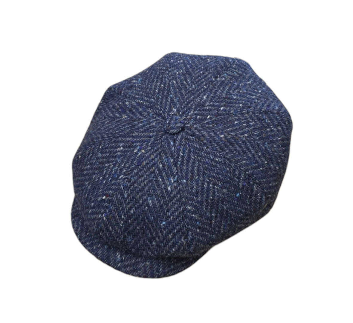City Sport Leyton Baker Boy Cap – Blue Fleck Herringbone Donegal Tweed image 0