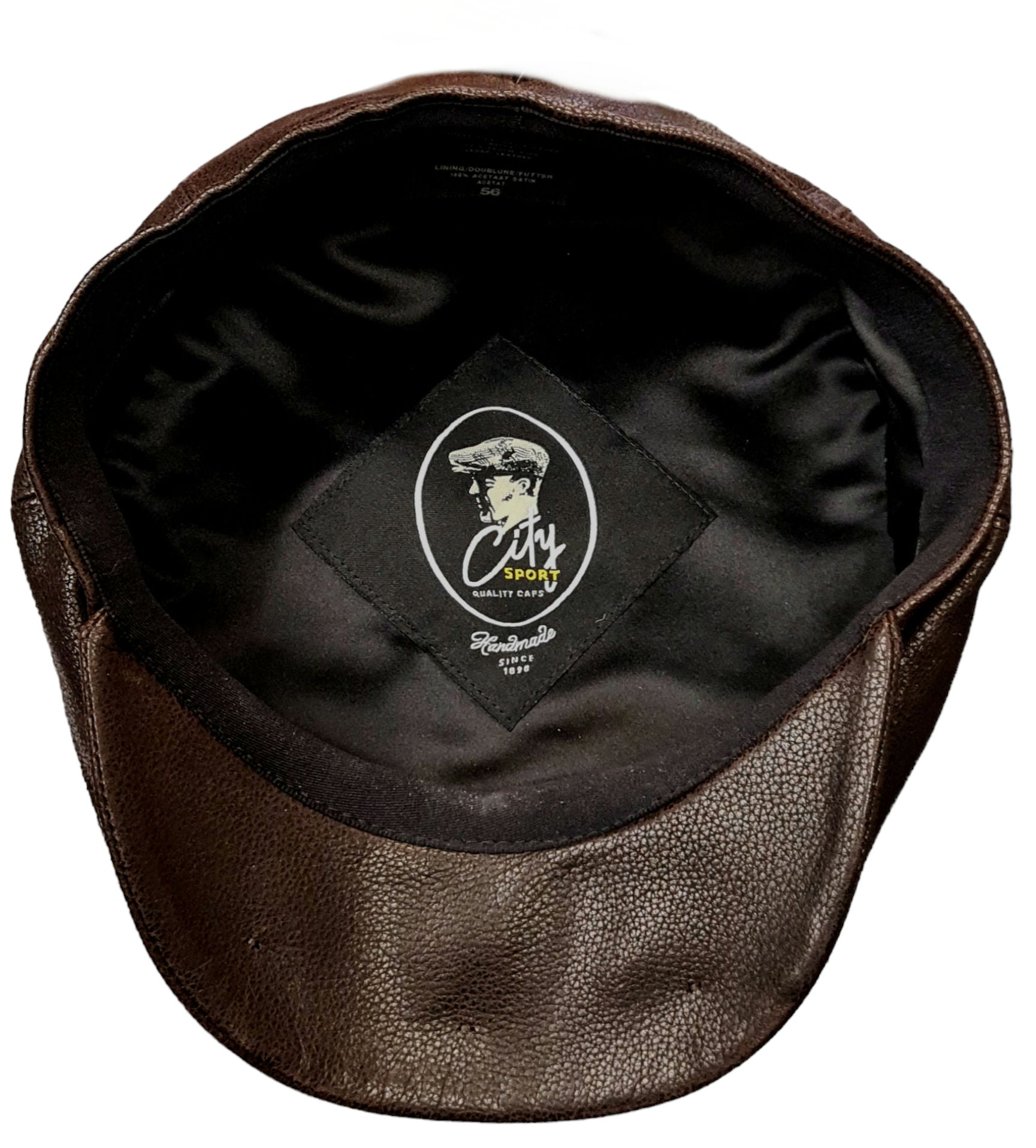 City Sport Fulham Urban Baker Boy Cap – Brown Grained Leather image 1