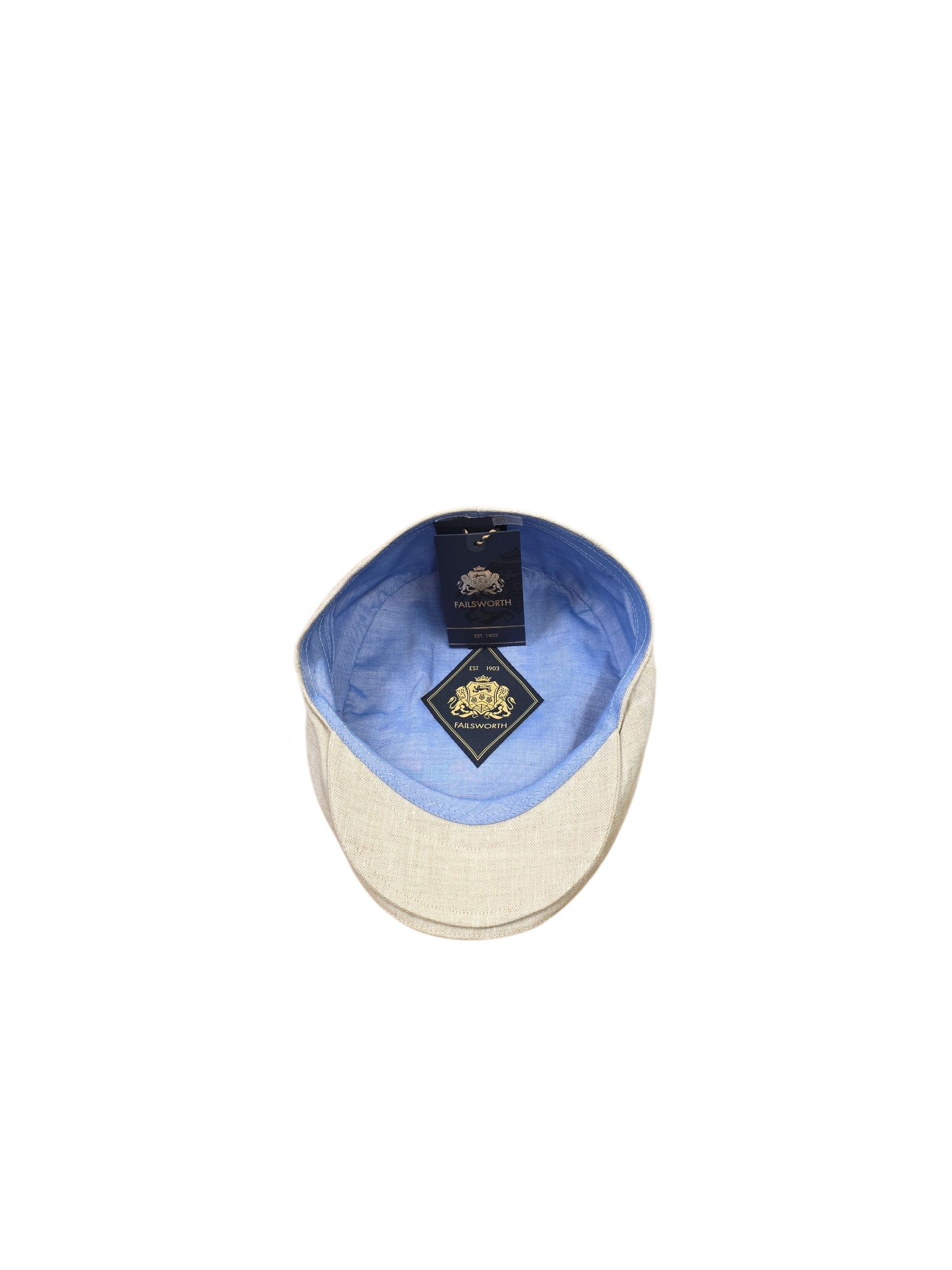 Failsworth Cheesecutter Linen Flat Cap - Natural image 1