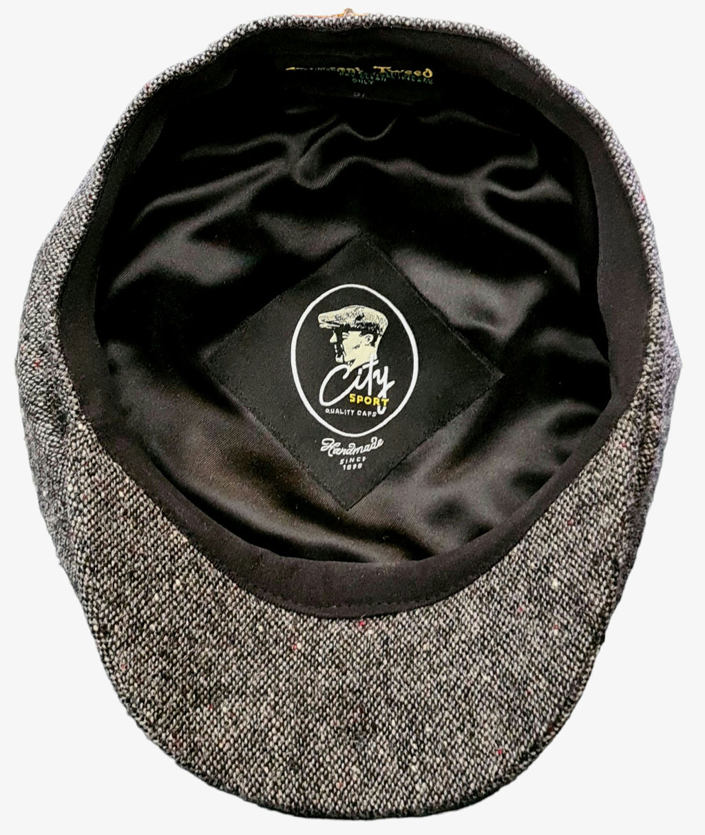 City Sport Fulham Urban Baker Boy Cap - Grey Salt n Pepper Donegal Tweed image 1