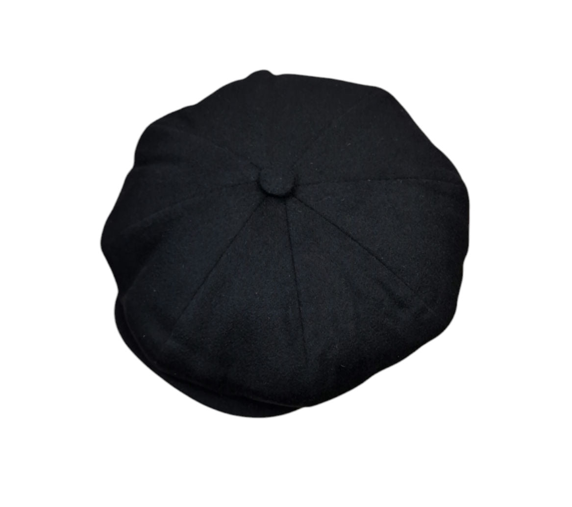 City Sport Oversized Baker Boy Cap & Scarf Set – Black Pure Cashmere image 1
