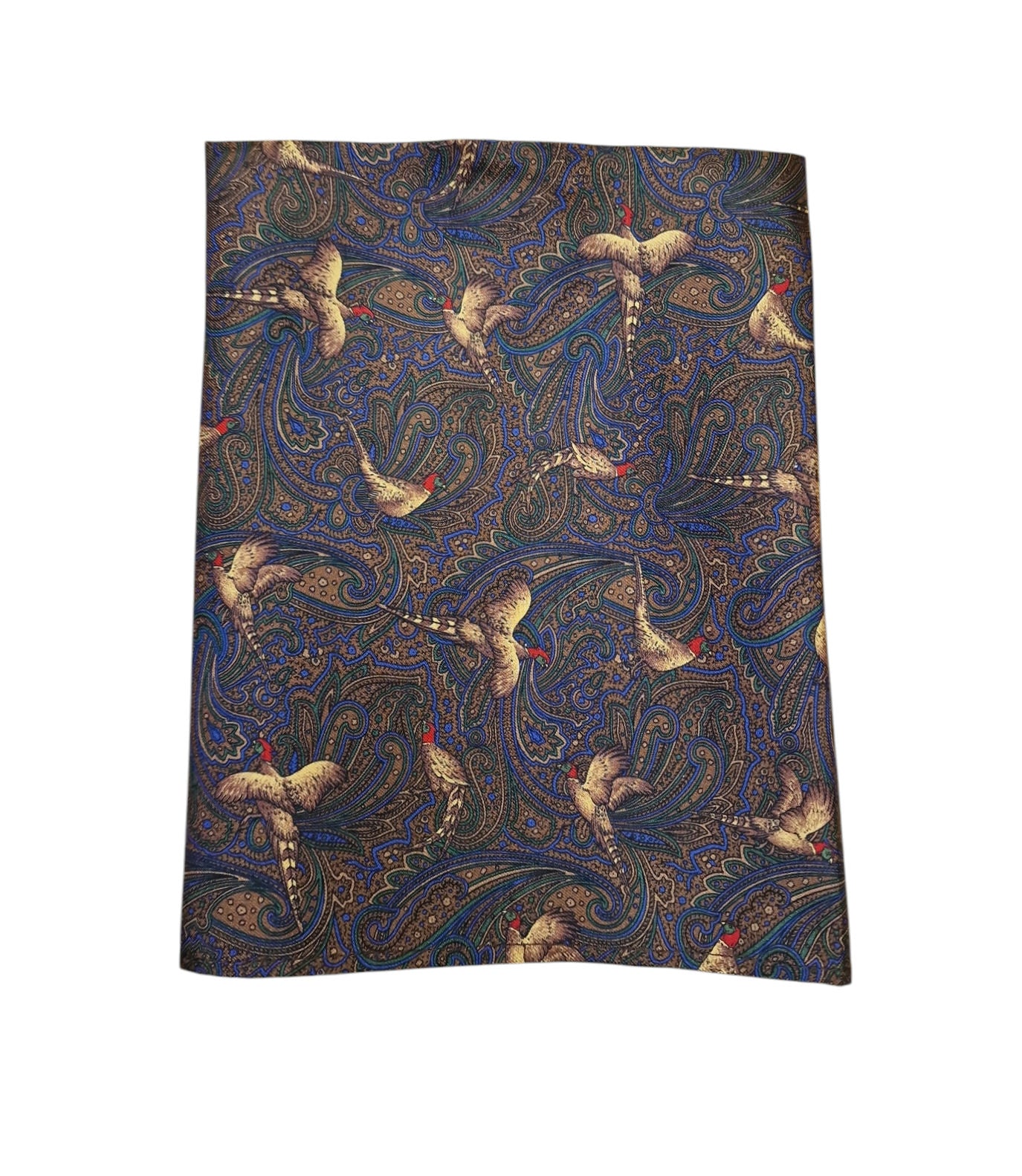 Pure Silk Pheasant Paisley Hankie – Brown image 0