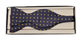 Pure Silk Bow Tie – Navy / Yellow Polka Dot image 0