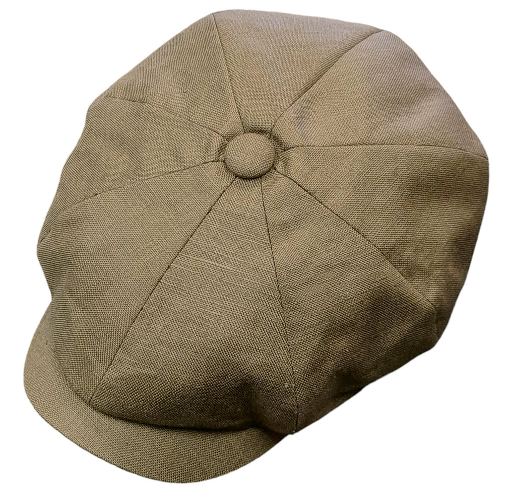 Failsworth Alfie Linen Urban Baker Boy Cap – Khaki image 0