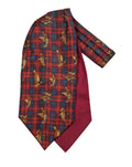 Pure Silk Paisley Cravat – Red Pheasant Check image 0