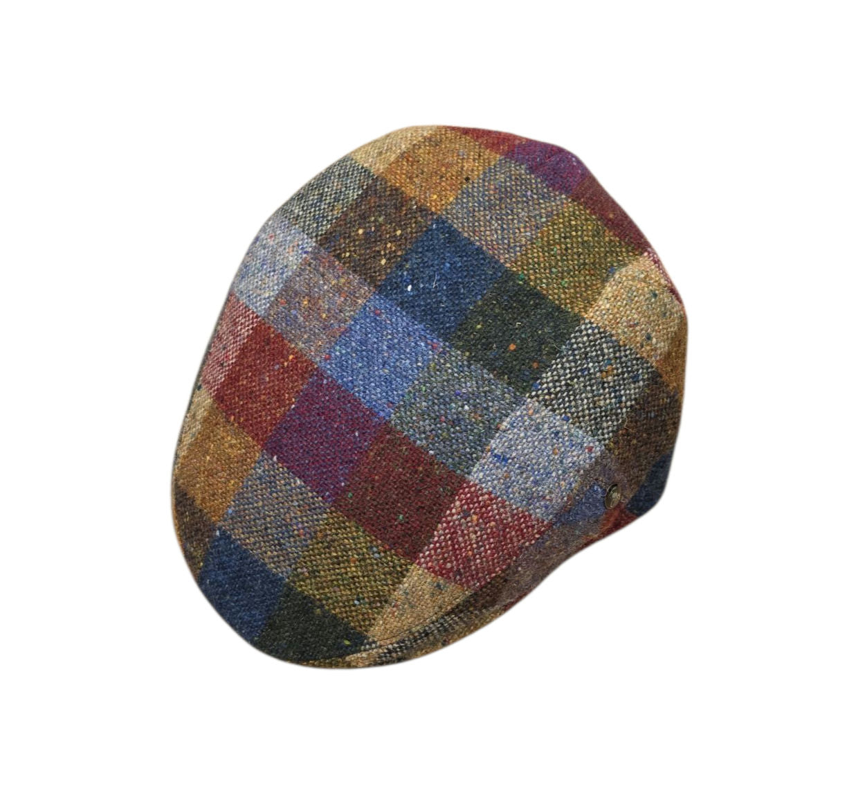 City Sport Earflap Cap – Green Patchwork Donegal Tweed image 0