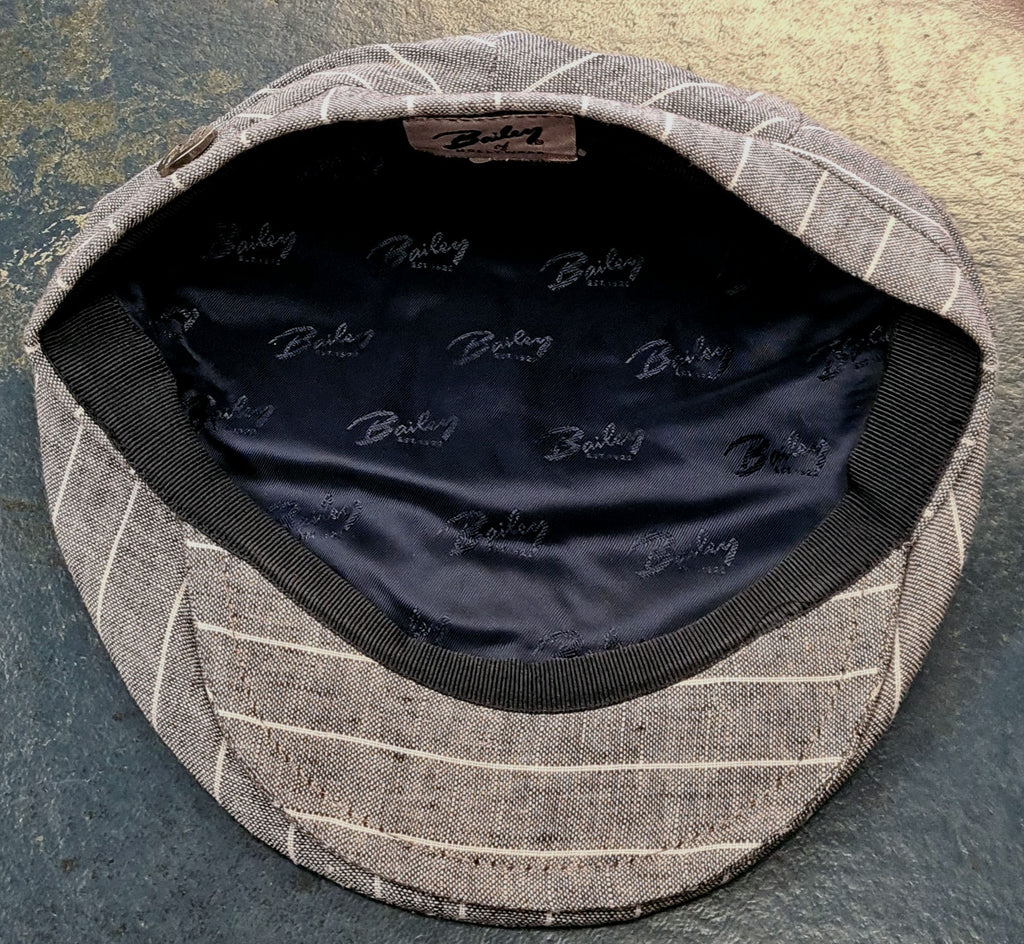Bailey Lord Ivy Cap – Silver Grey Chalkstripe image 1