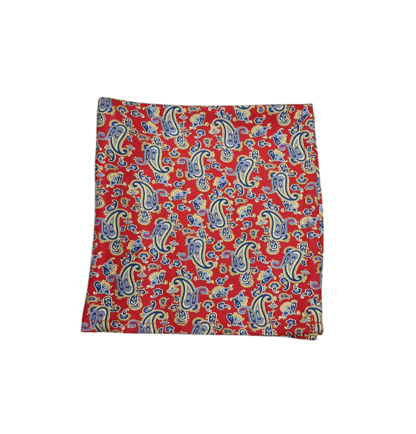 Pure Silk Paisley Hankie – Red image 0