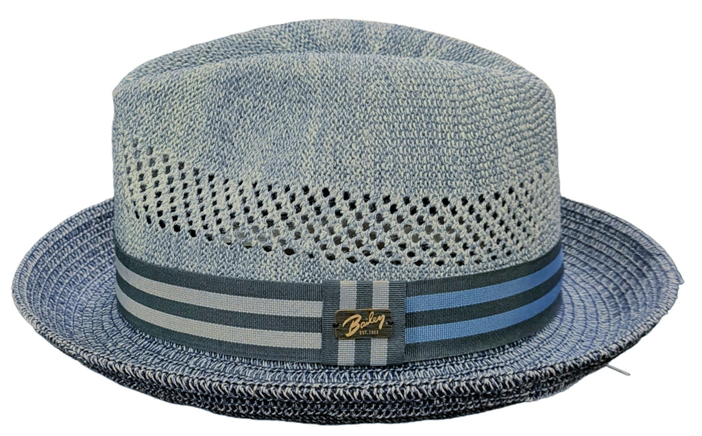 Bailey Berle Pork Pie Hat – Heather & Blue image 2