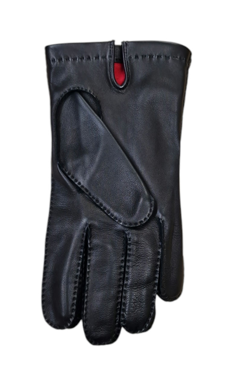Dents Kingston Hairsheep Leather Gloves - Black with Red Silk Lining image 1