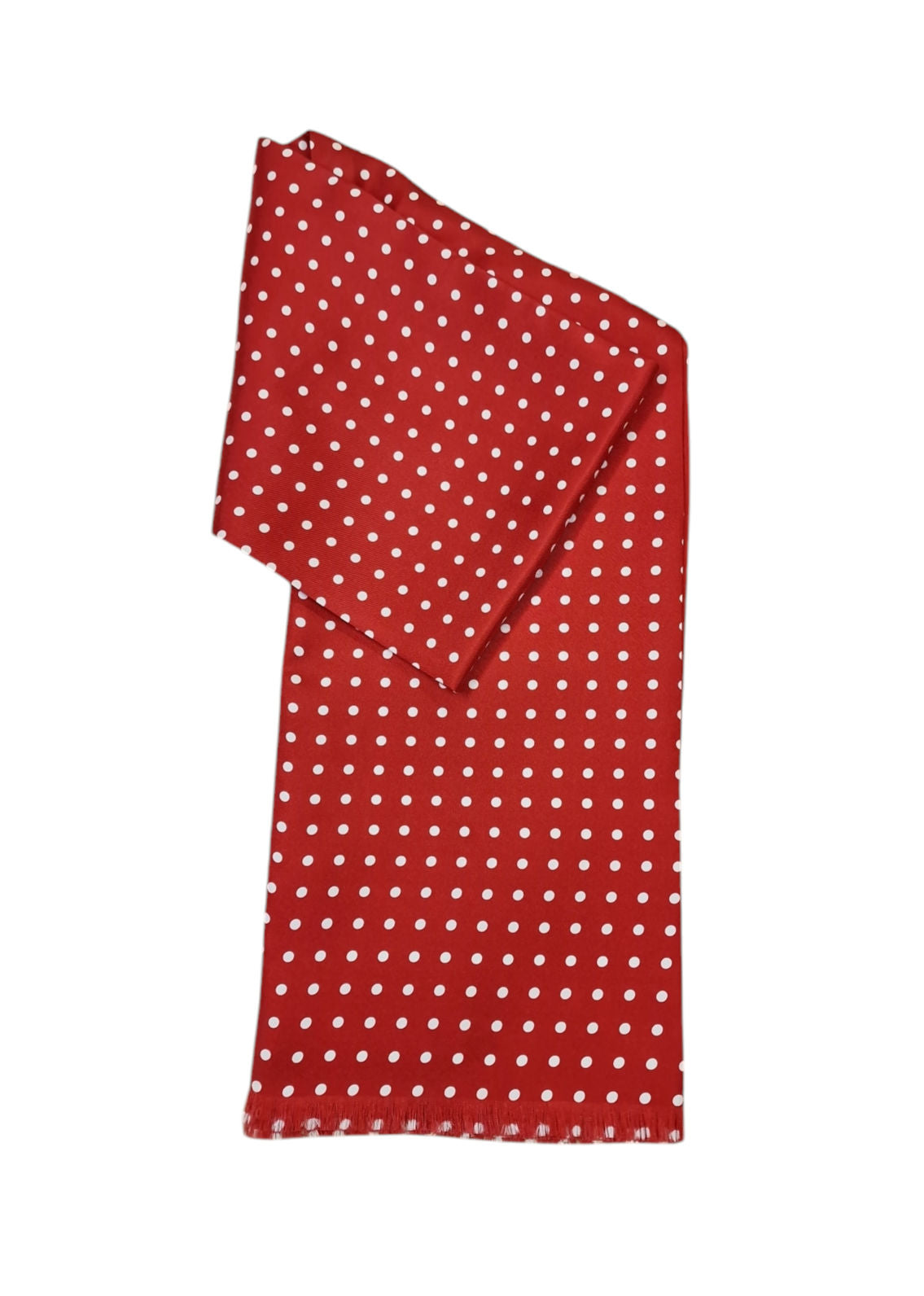 Pure Silk Short Scarf Polka Dot – Red image 0