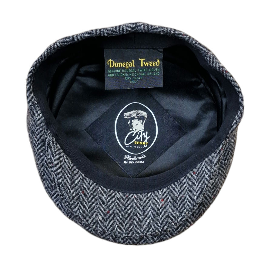 City Sport Child’s Donegal Tweed Cap – Grey Herringbone image 1