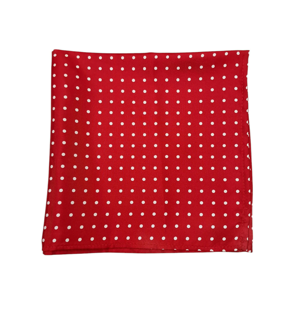 Pure Silk Polka Dot Hankie – Red image 0