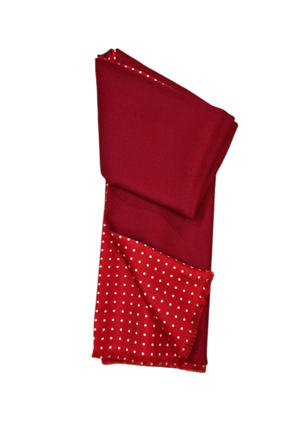 Wool Backed Silk Scarf – Red Polka Dot image 1