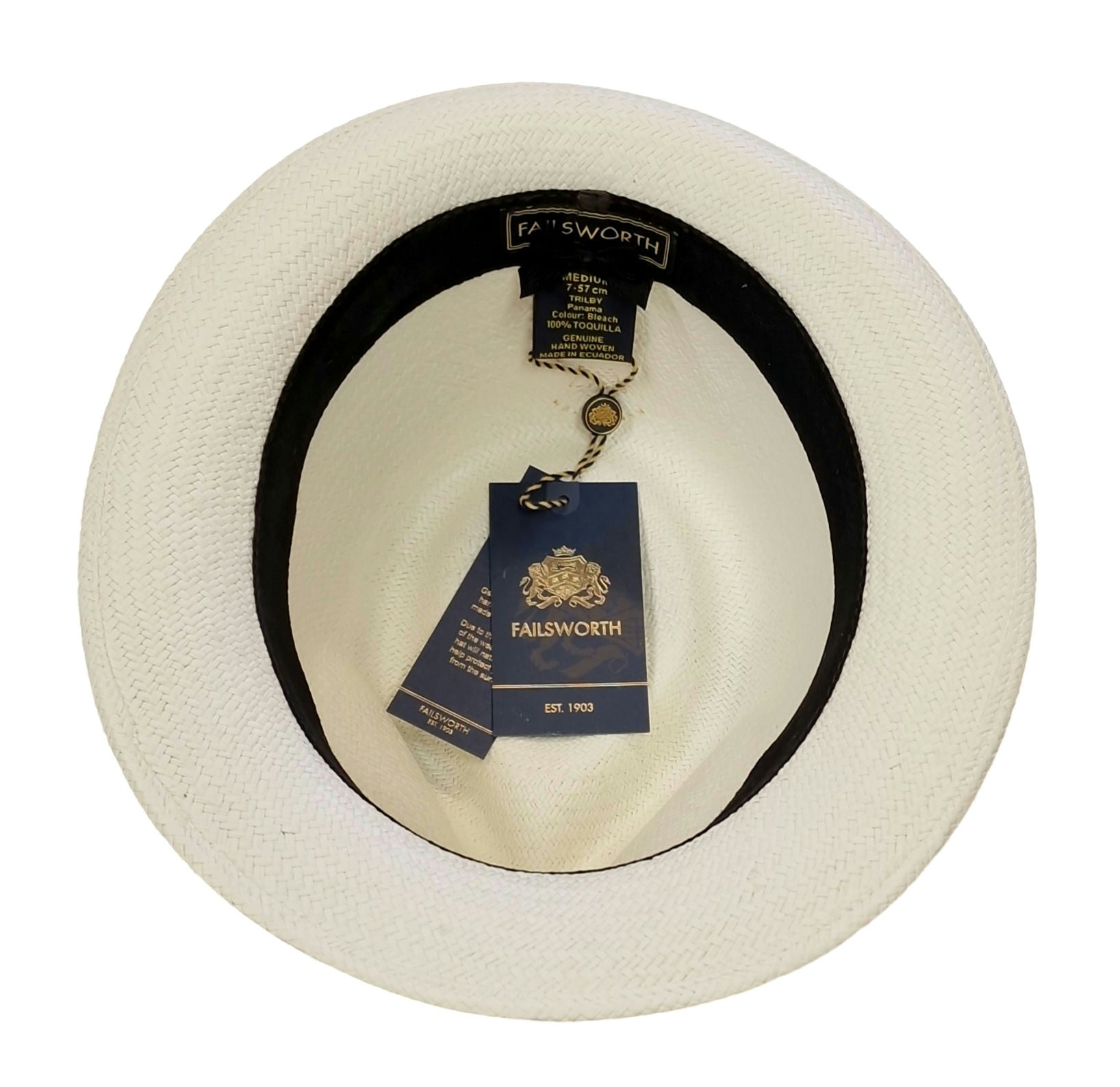 Failsworth Panama Trilby - Bleach image 1
