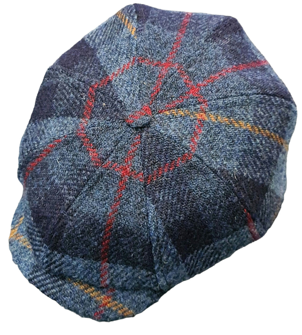 CCC Ltd Rutland Urban Baker Boy Cap - Blue Check Harris Tweed image 0