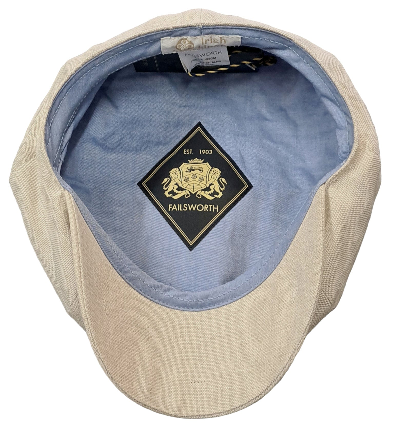 Failsworth Alfie Linen Urban Baker Boy Cap – Natural image 1