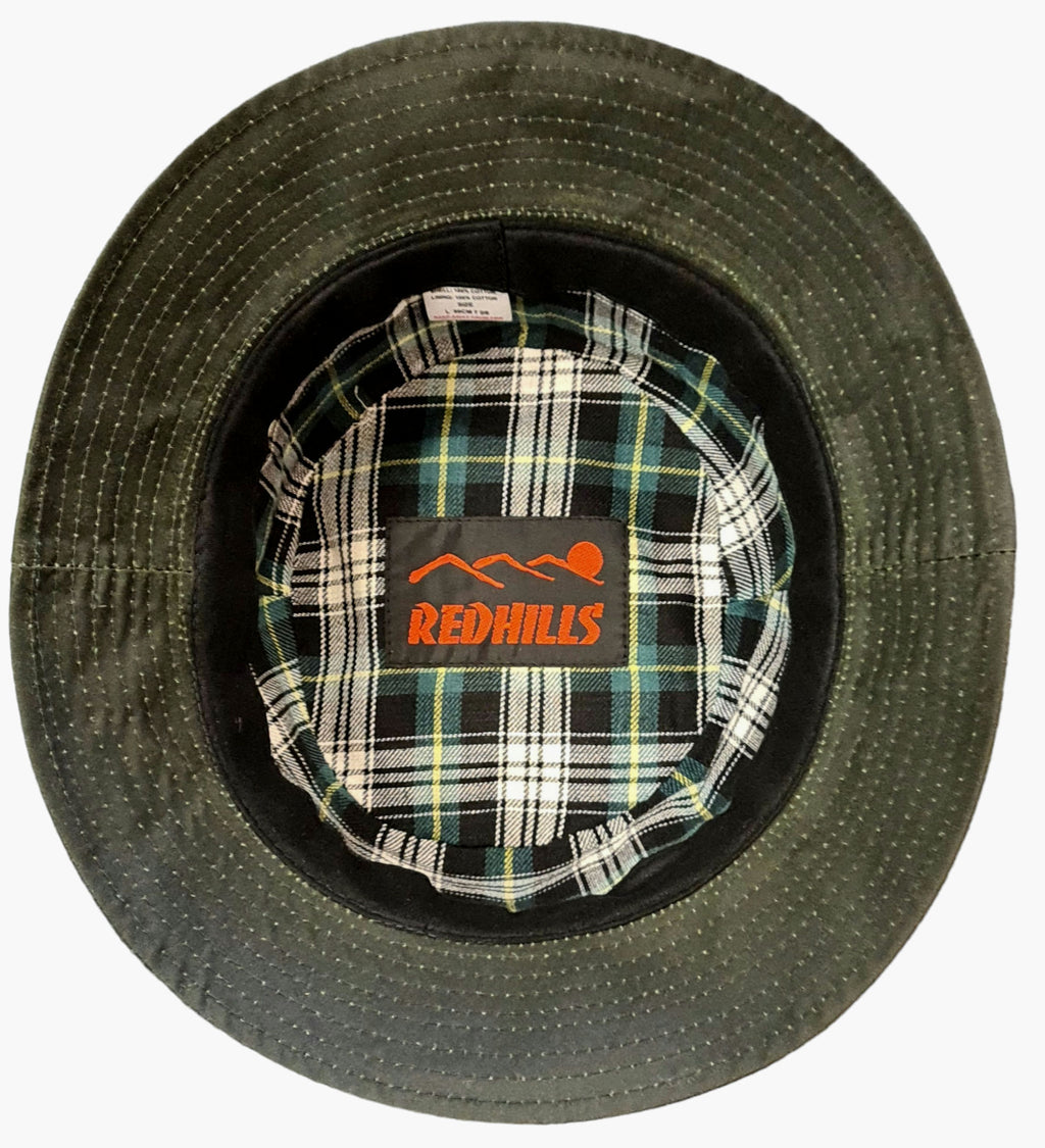 Waxed Cotton Waterproof Bucket Hat – Green image 1