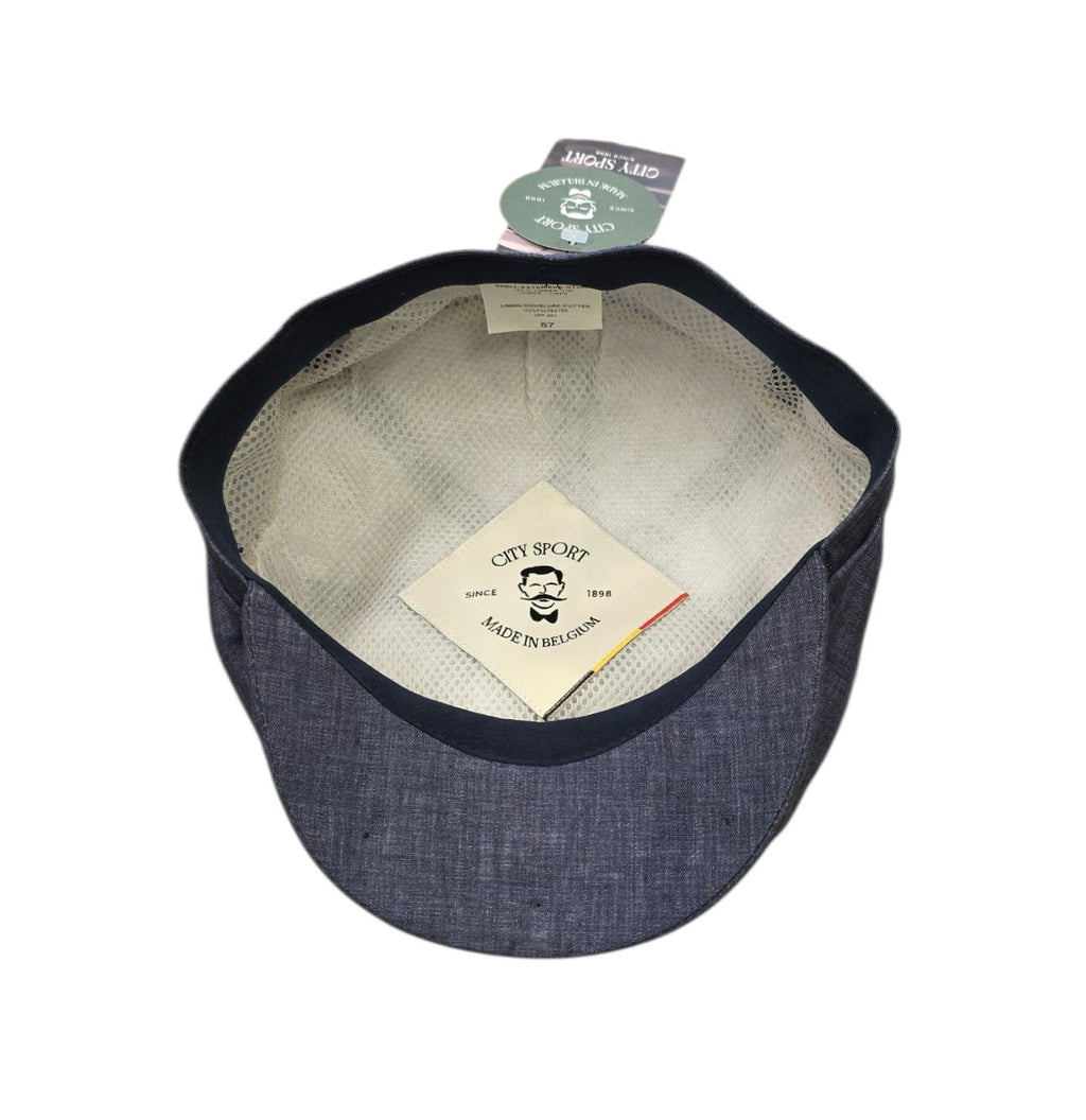 City Sport Fulham Urban Baker Boy Cap – Tonic Blue Linen image 1