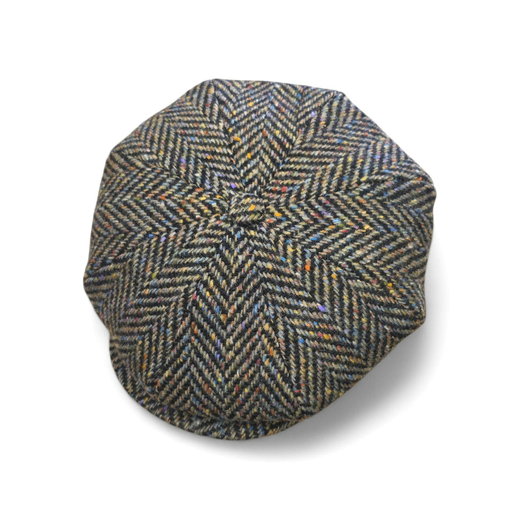 City Sport Oversized Baker Boy Cap - Brown Multi Herringbone Donegal Tweed image 0