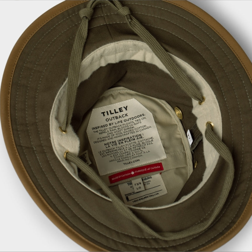 Tilley TWC7 Waxed Cotton Water Repellent - Olive Green/British Tan image 1