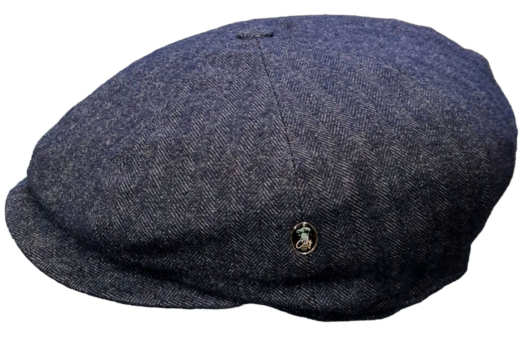 City Sport Fulham Urban Baker Boy Cap – Navy Herringbone image 2