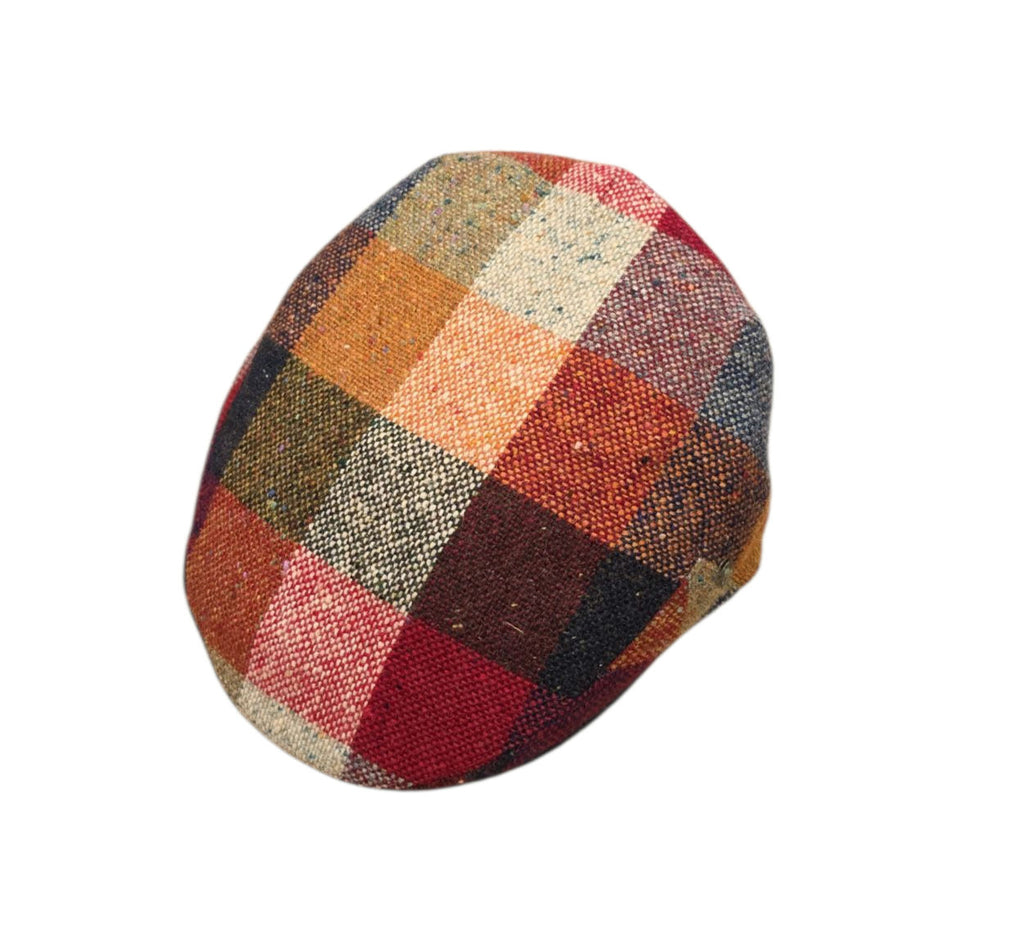 City Sport Earflap Donegal Tweed Cap - Red Salt n Pepper Patchwork image 0