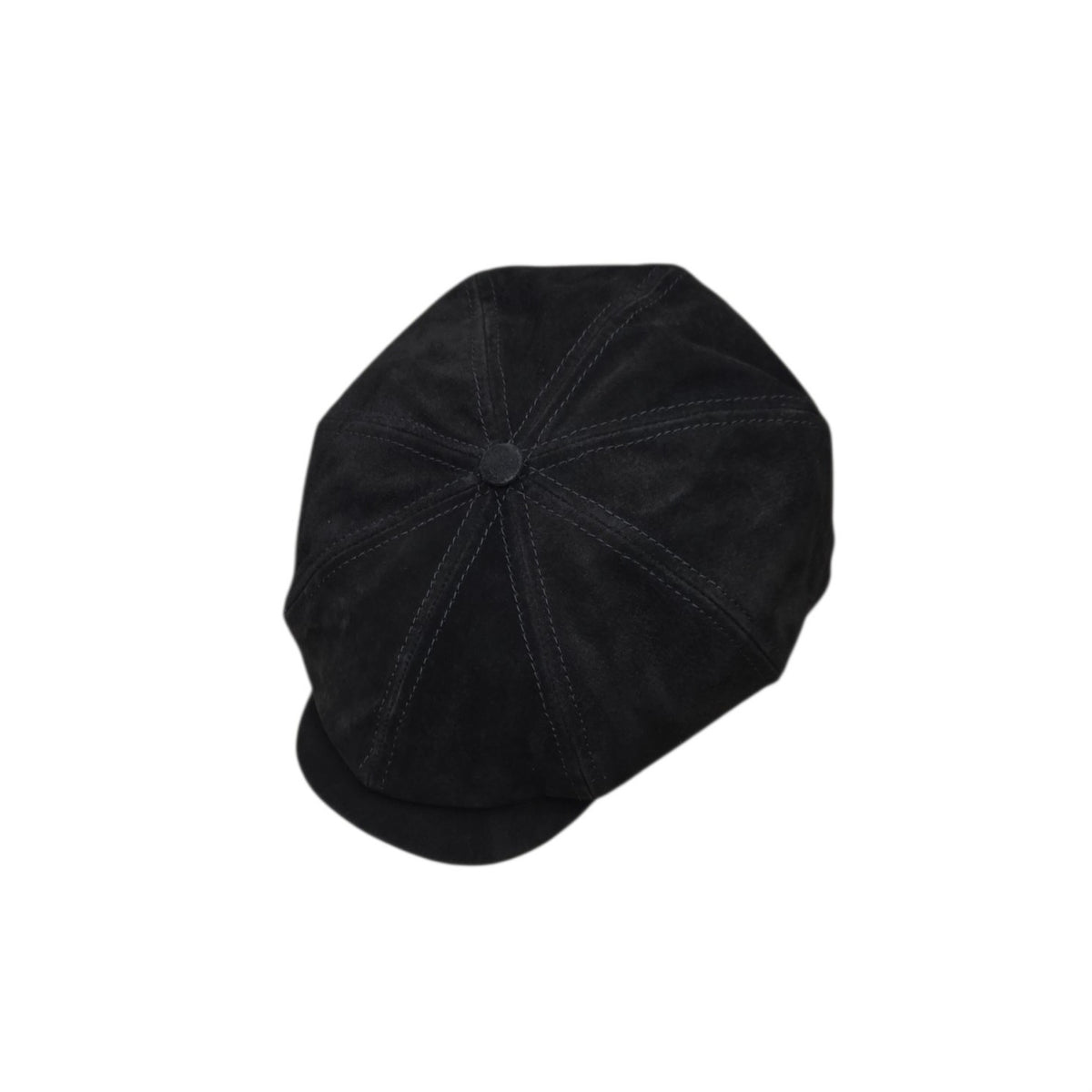 Herald and Heart Rutland Urban Baker Boy Cap - Black Suede Leather