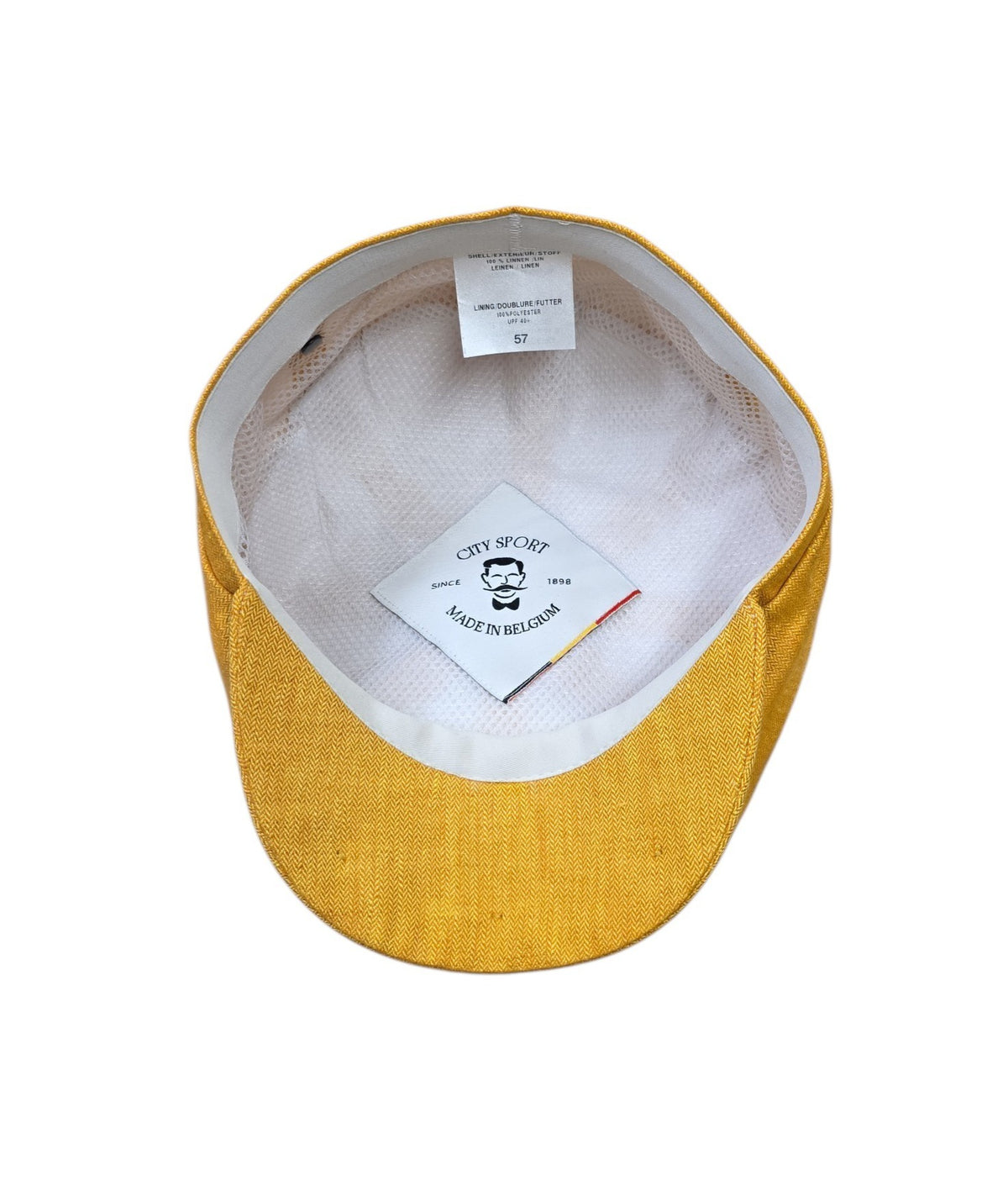 City Sport Fulham Urban Baker Boy Cap – Summer Gold Herringbone Linen