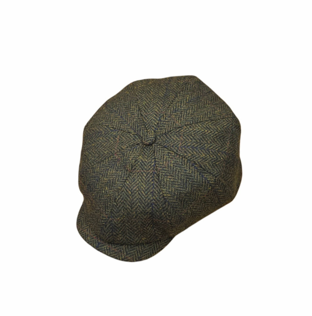 CCC Ltd Rutland Urban Baker Boy Cap - Green Herringbone Shetland Type