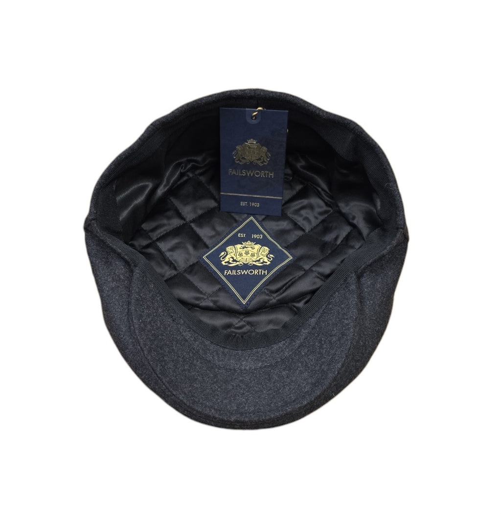 Failsworth London Cheesecutter Wool Melton Flat Cap – Grey