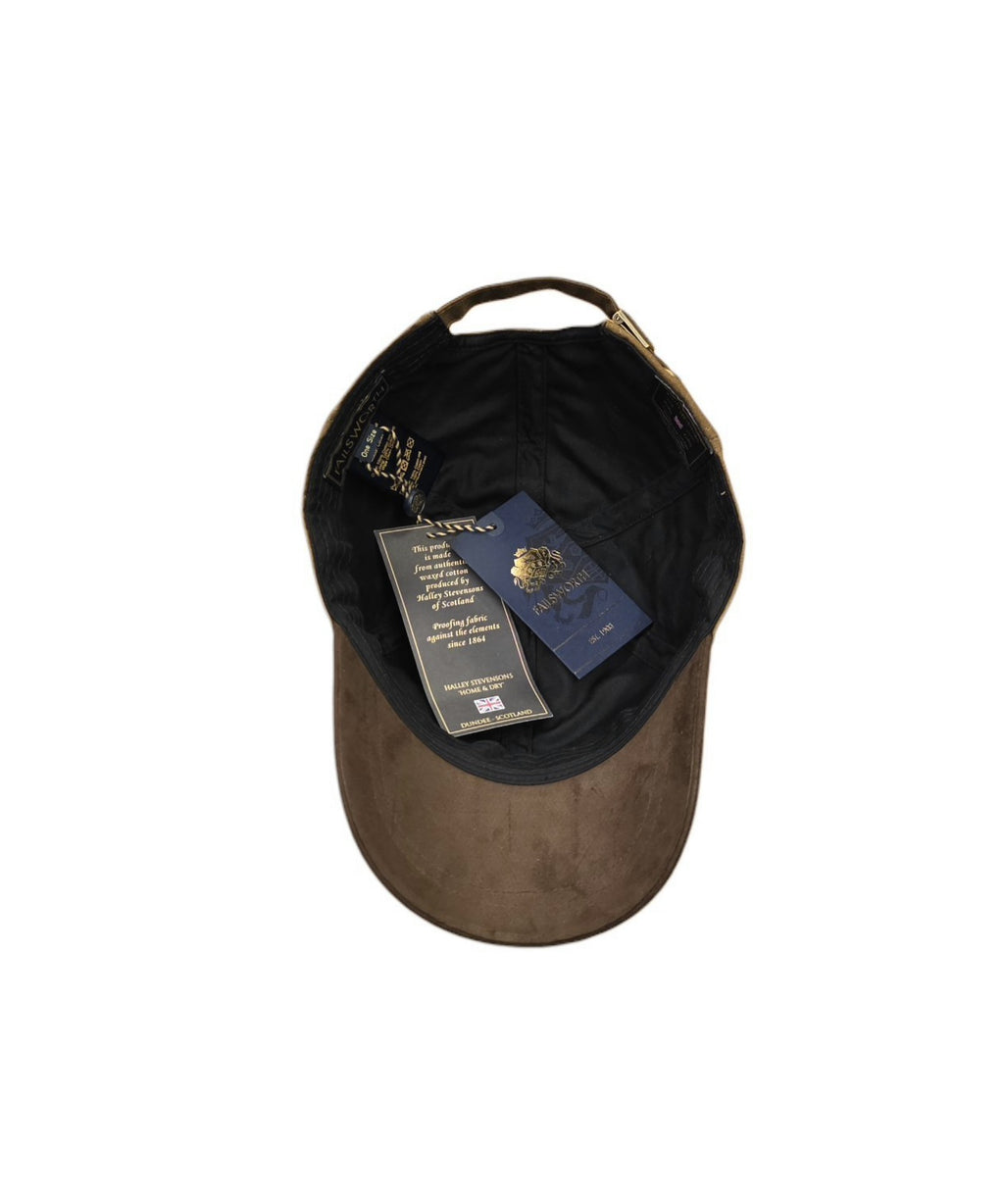Failsworth Waxed Cotton Waterproof Baseball Cap – Coffee (Tan)