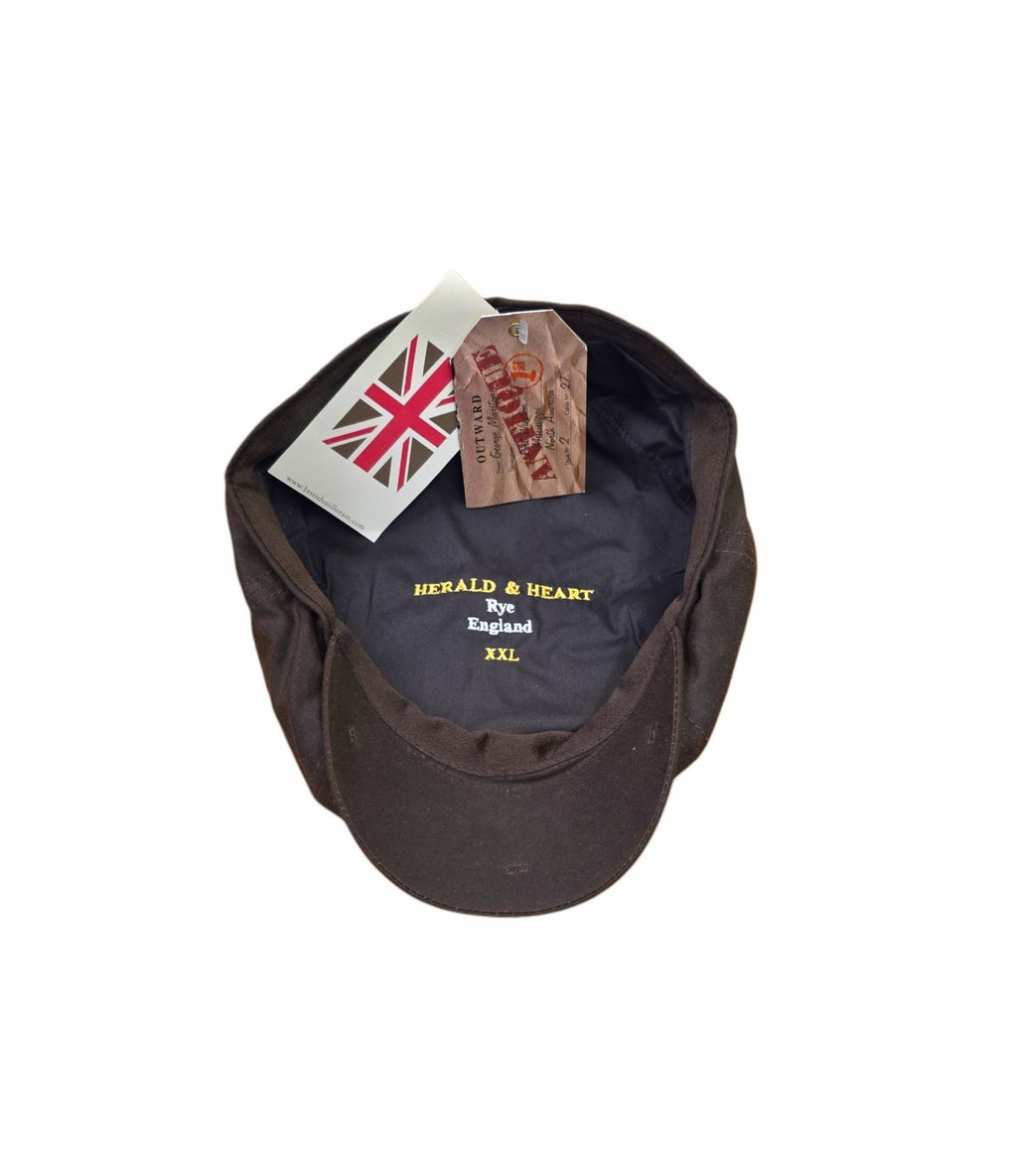 Herald and Heart Rutland Urban Baker Boy Cap - Dark Brown Waxed Cotton