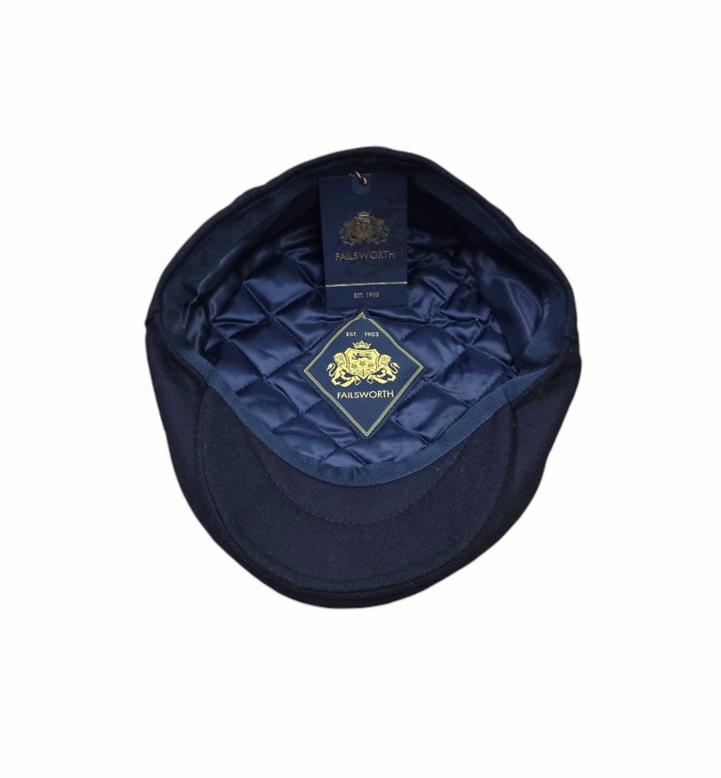 Failsworth London Cheesecutter Wool Melton Flat Cap – Navy