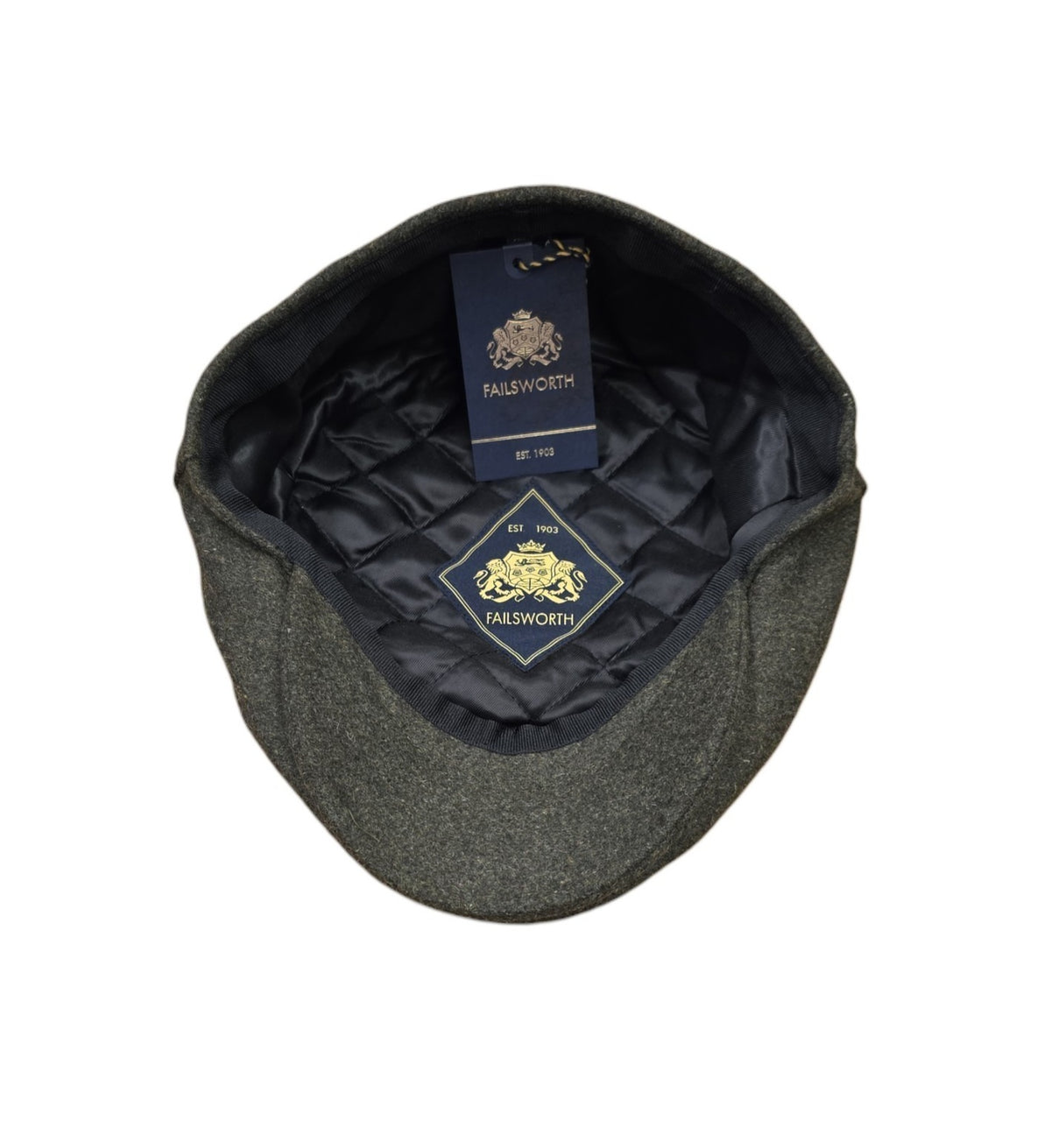 Failsworth London Cheesecutter Wool Melton Flat Cap – Loden Green