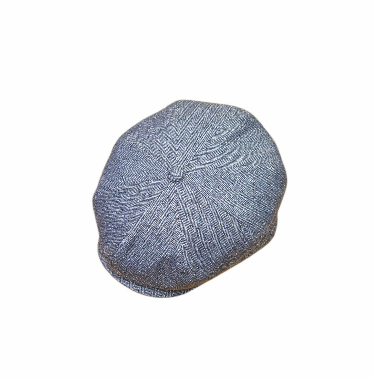City Sport Fulham Urban Baker Boy Cap 100% Silk – Blue Herringbone