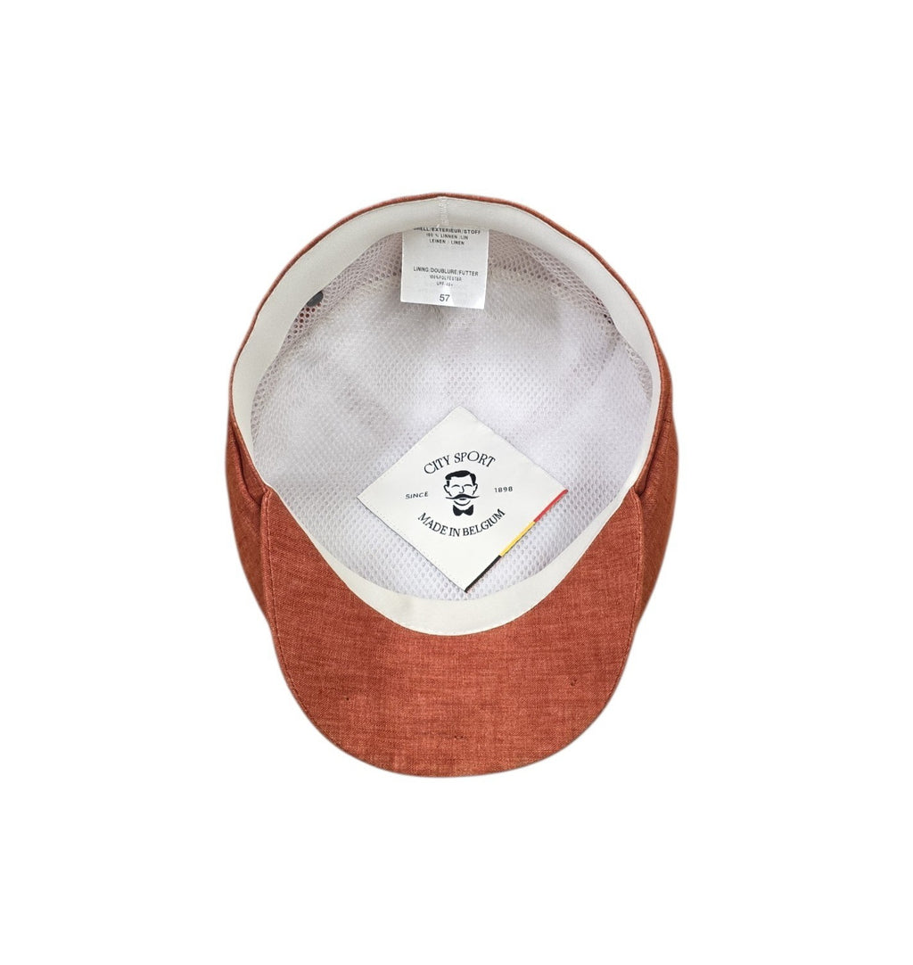 City Sport Fulham Urban Baker Boy Cap – Tonic Terracotta Linen